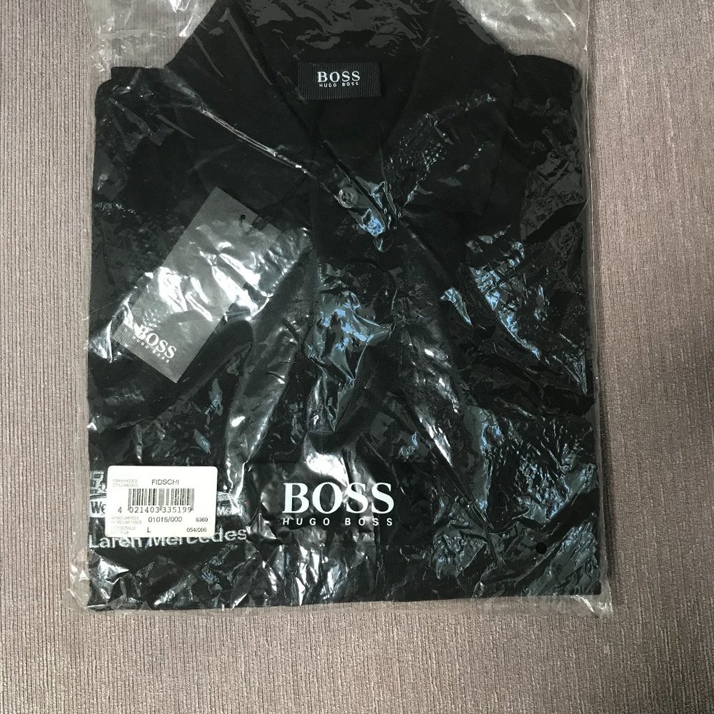 NWT Vintage Hugo Boss West McLaren Mercedes logo- embroidered Men polo shirt